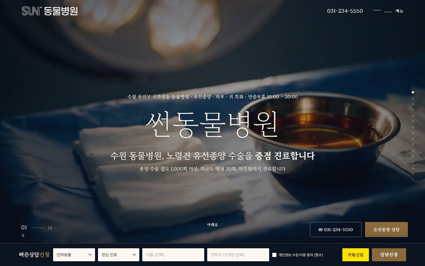 썬동물병원 홈페이지